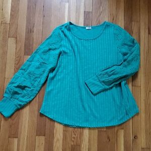 Green Long Sleeve Women's Top